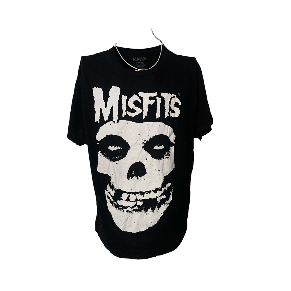 Misfits Fiend Skull Punk Rock Graphic Shirt Black Large 100% Cotton Short Sleeve